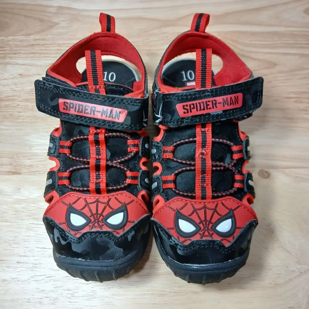 Marvel Spiderman Fisherman Sandals Boy Toddlers Size 10